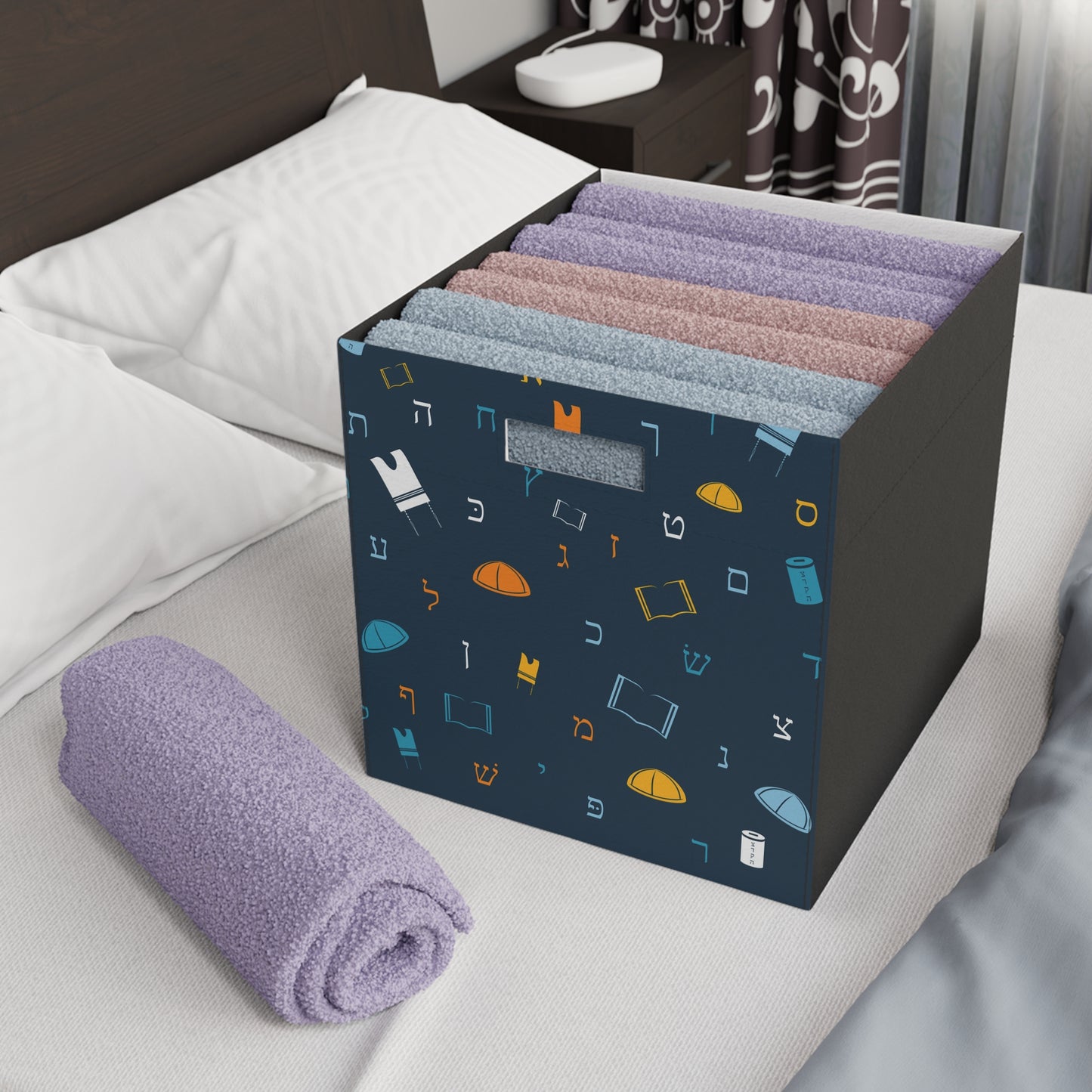 Mitzvah Boy Dark Blue Felt Storage Box