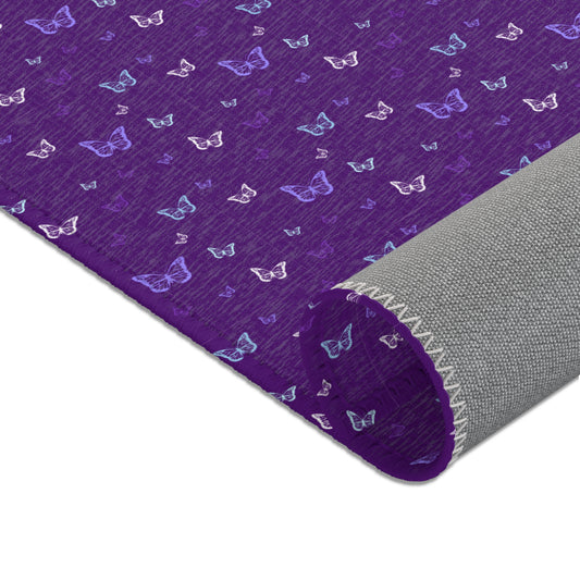 Purple Butterfly Area Rug