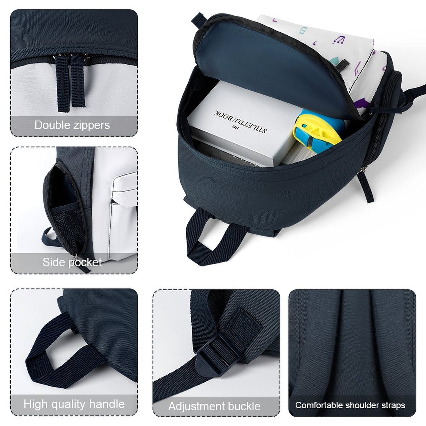 Purple Hearts Aleph Beis Children's Simple Schoolbag