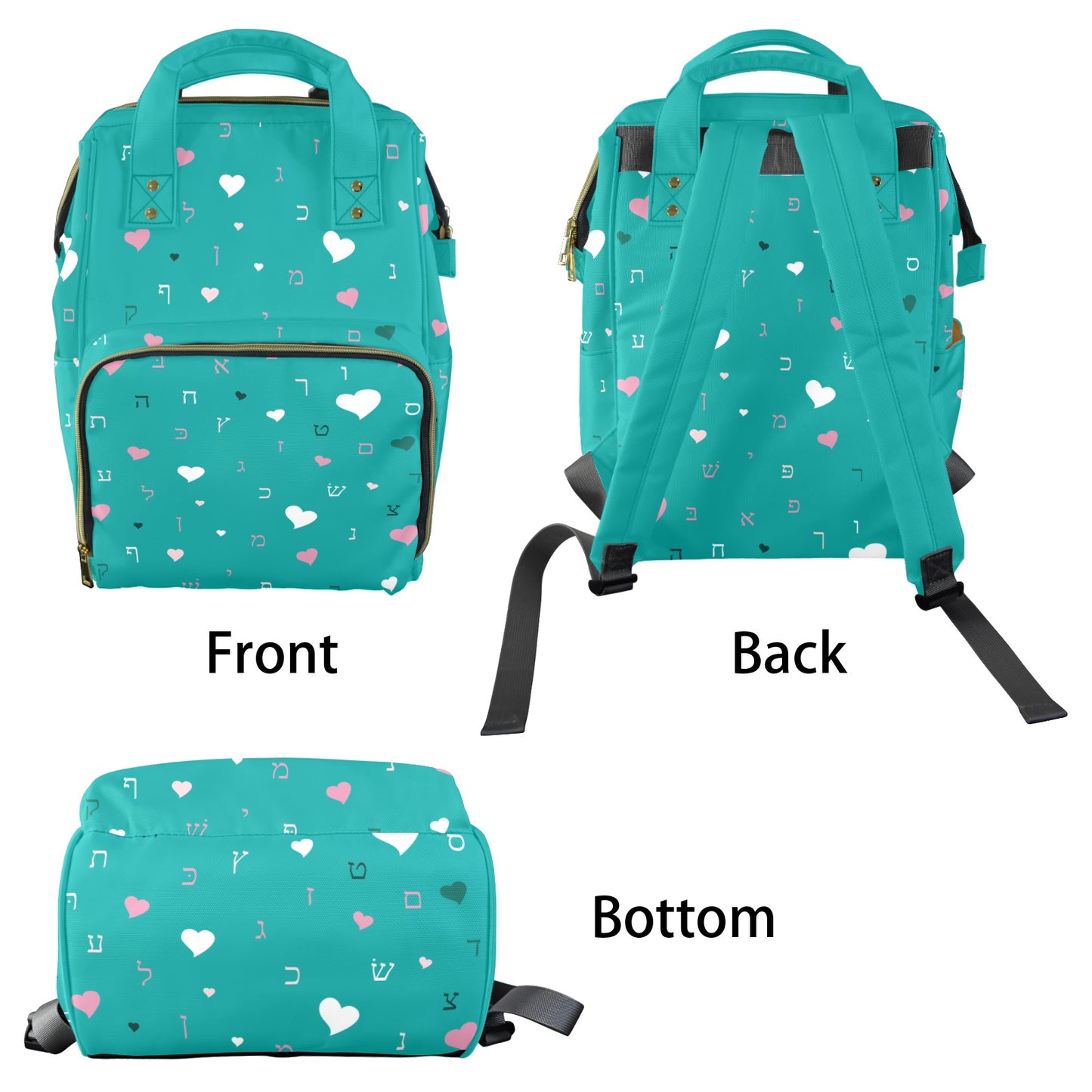 Ahava in Green Multi-Function Diaper Bag-New (Model 1688)