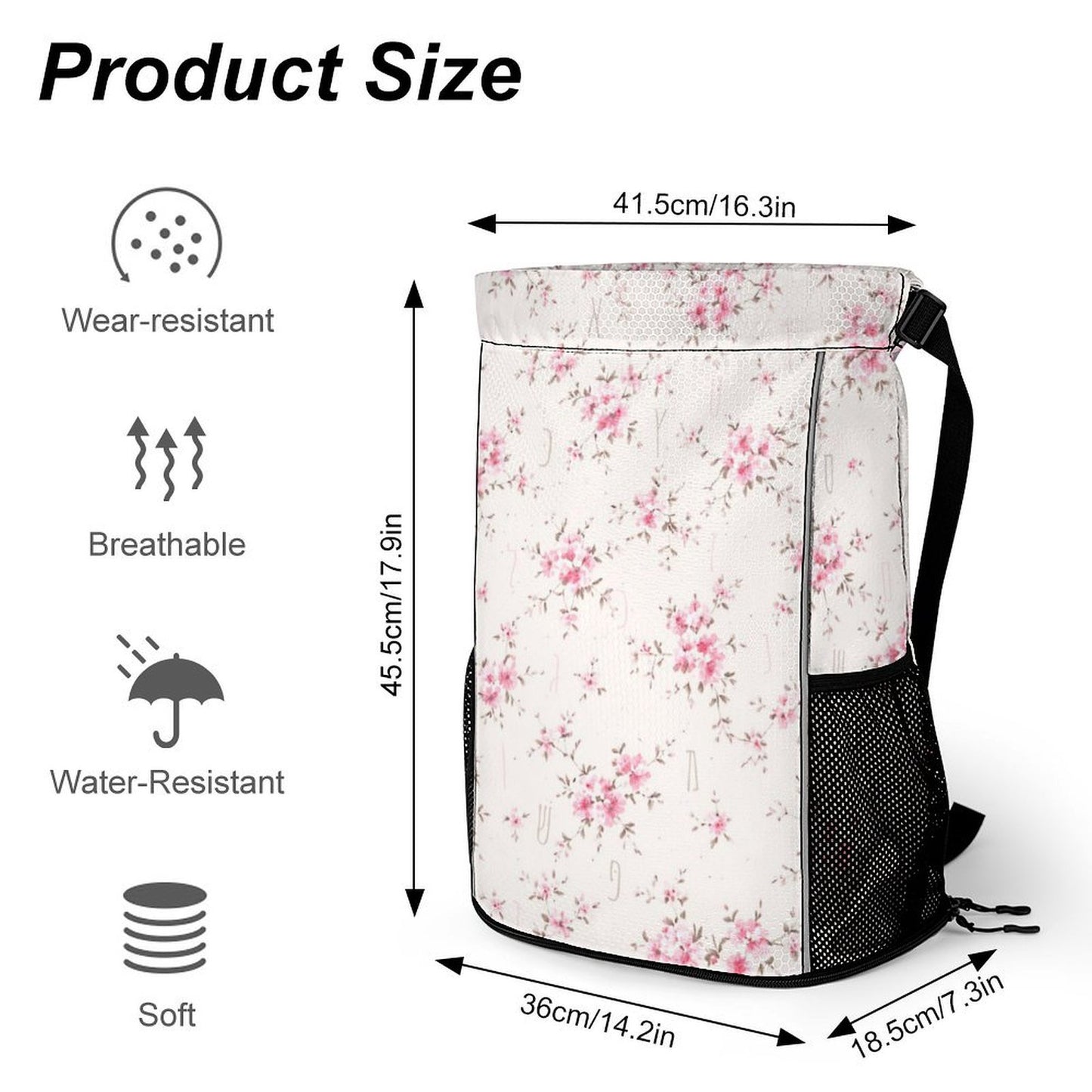 Pink Florals Girls Versatile Honeycomb Camp Bag