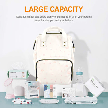 Pastel Petal Letters Multi-Function Diaper Bag-New (Model 1688)