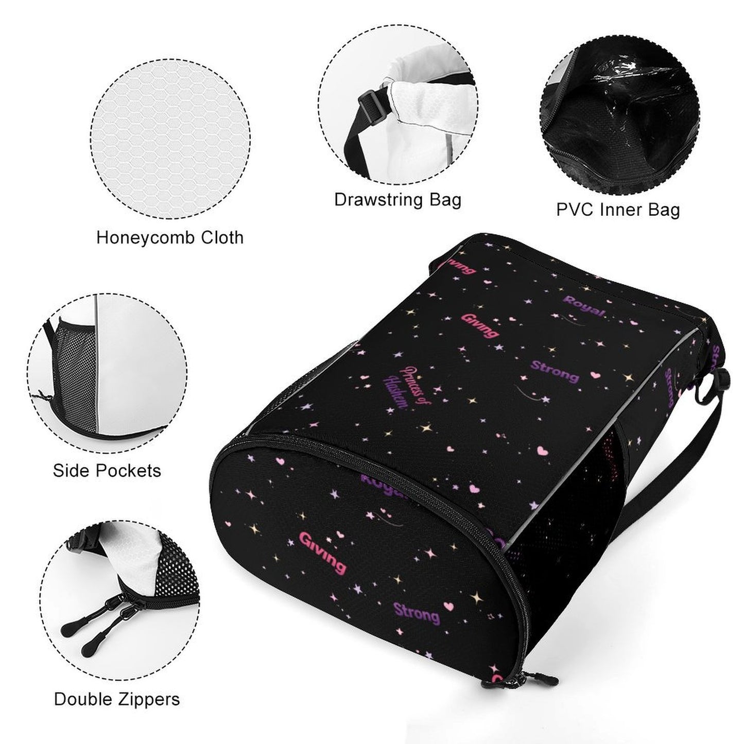 Princess WordArt | Jewish Girls Drawstring Bag