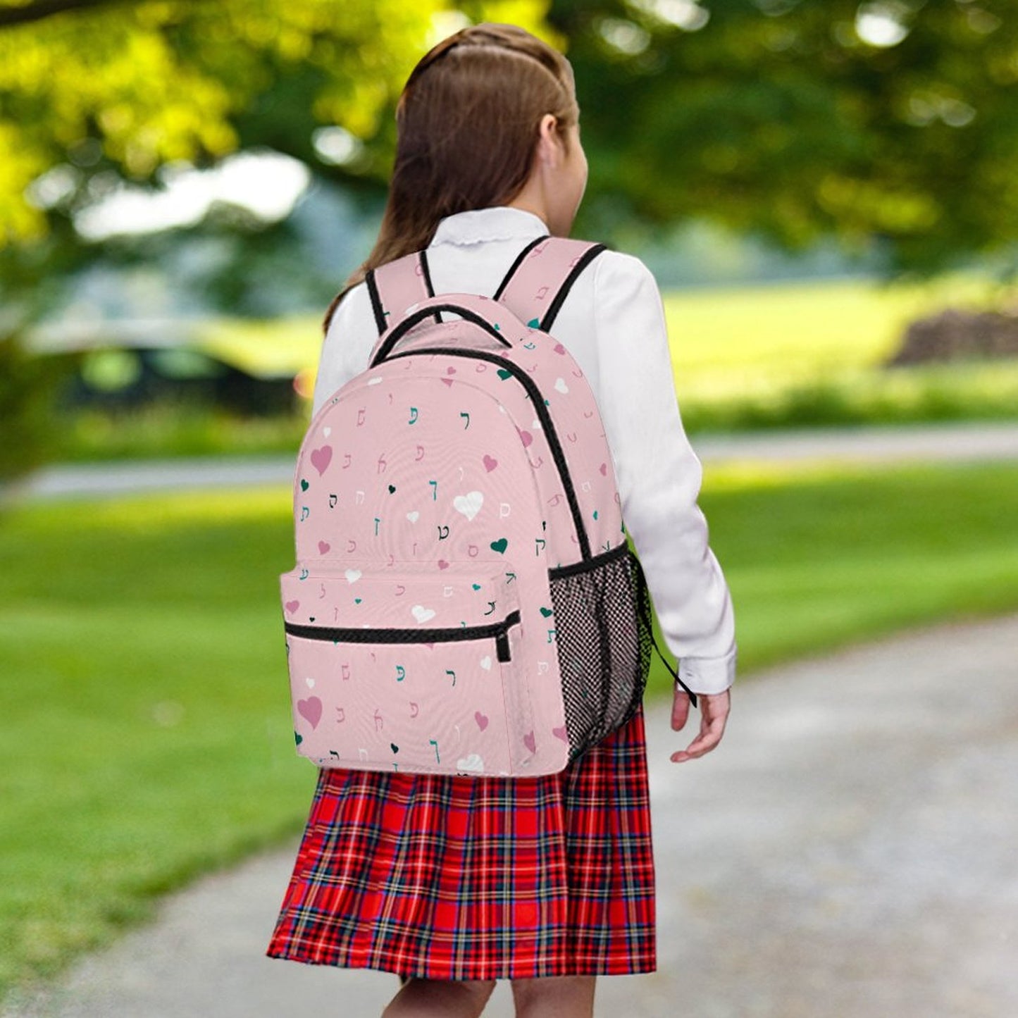 Pink Hearts Rashi Letters Children's Backpack