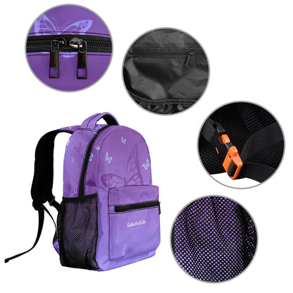 Purple Ambre Butterflies 17-inch Casual Backpack