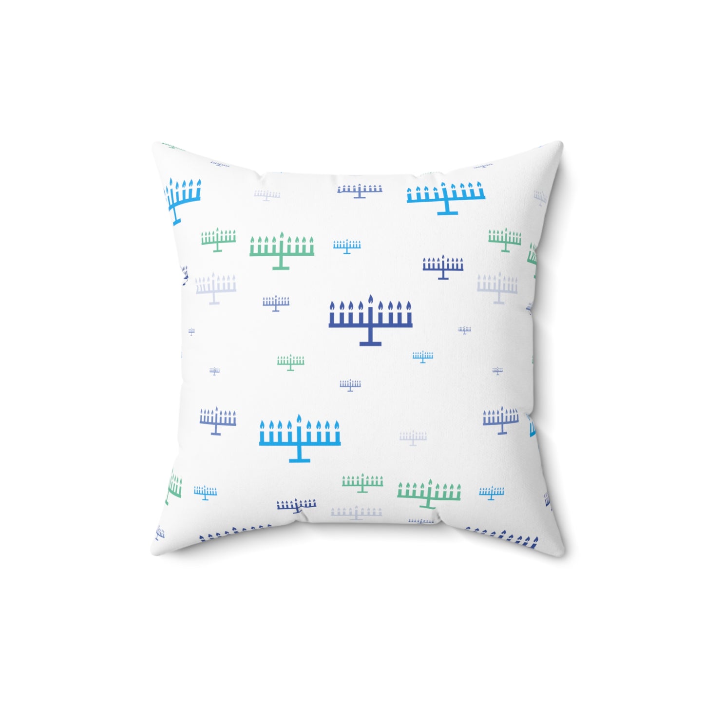 Chanukah Menorah - Faux Suede Square Pillow