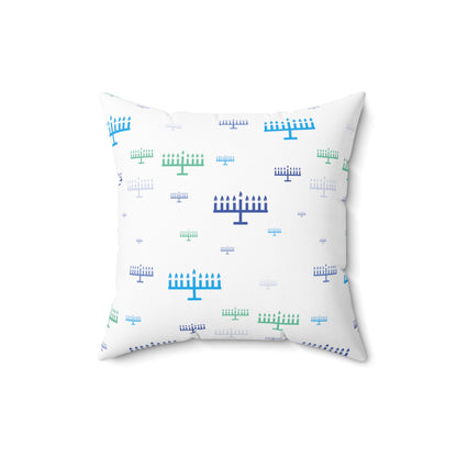 Chanukah Menorah - Faux Suede Square Pillow