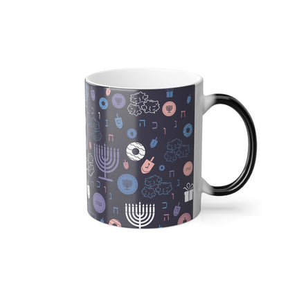 Warm Sunset Chanukah 5785 Color Morphing Mug, 11oz