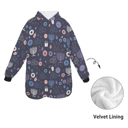 Warm Sunset Chanukah 5785 Blanket Hoodie for Little Kids (Model H67)