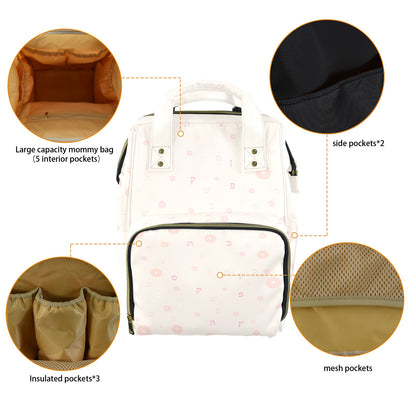 Pastel Petal Letters Multi-Function Diaper Bag-New (Model 1688)