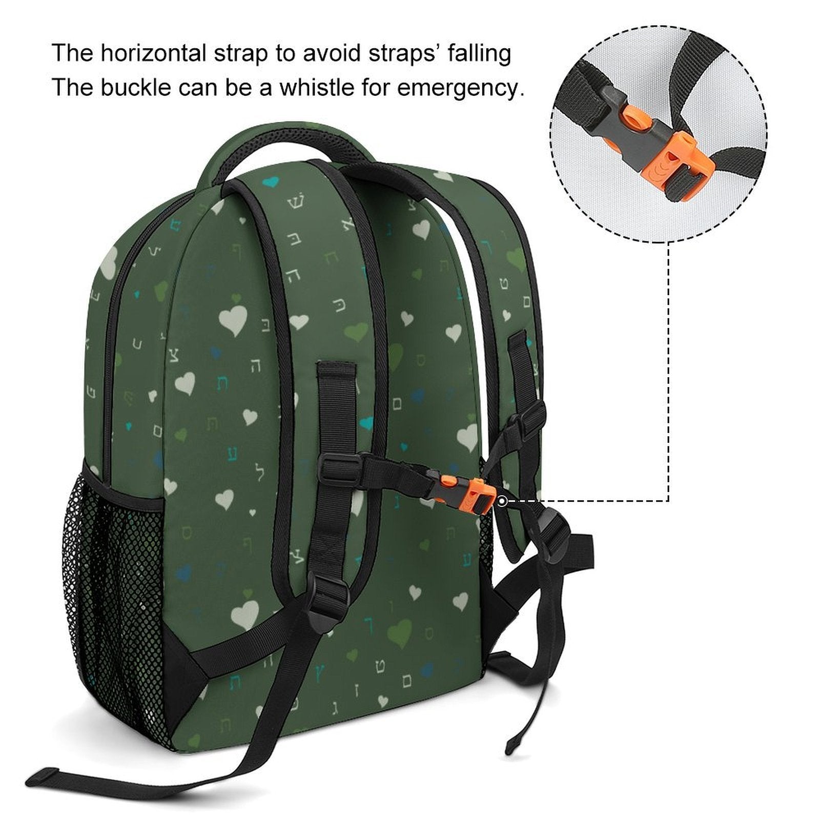 Forest Vibes Aleph Beis Hearts Children's Backpack