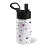 Purple Hearts Aleph Beis 12oz Toddlers Water Bottle with Straw Lid