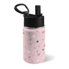 Pink Hearts Aleph Beis 12oz Toddlers Water Bottle with Straw Lid