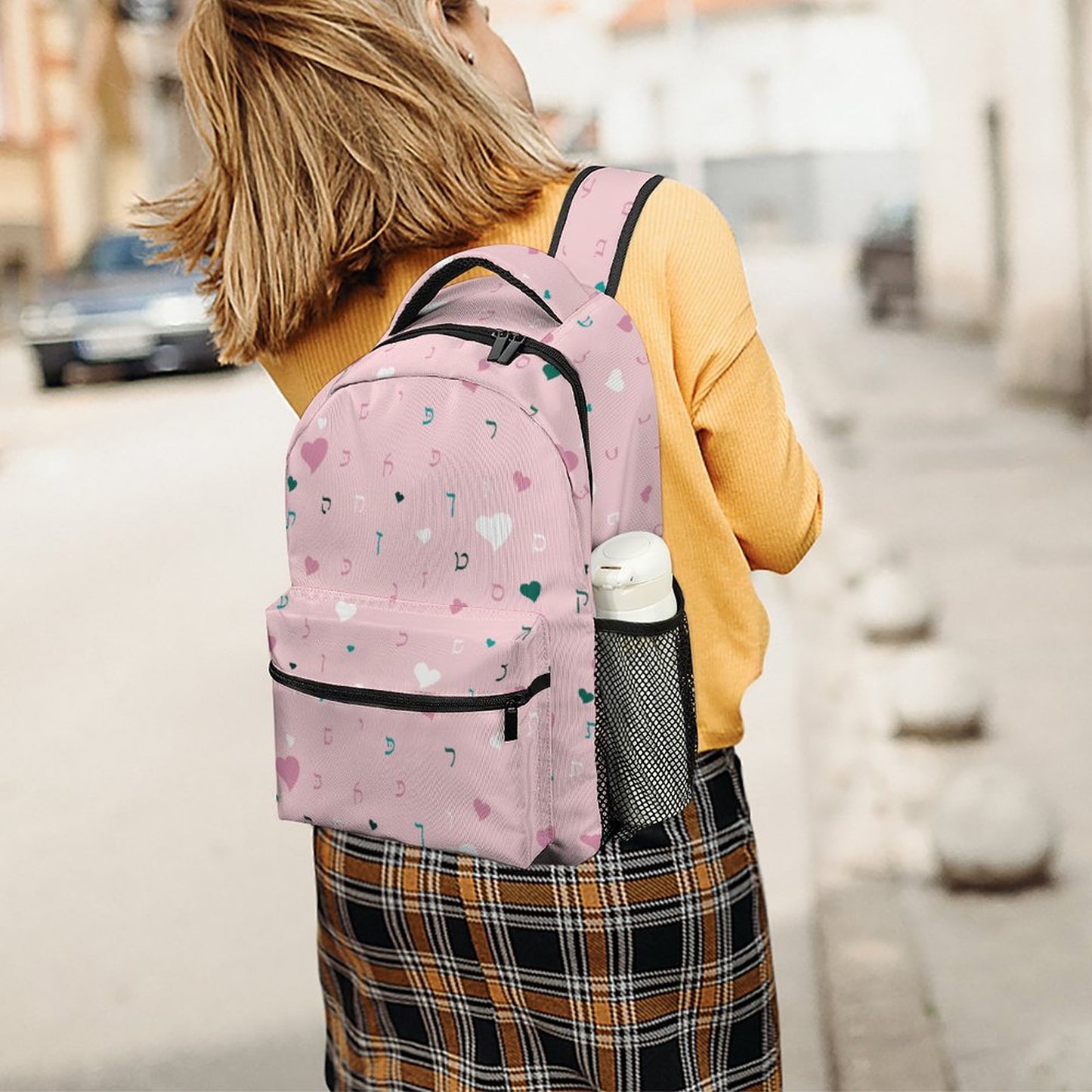 Pink Hearts Rashi Letters Children's Backpack