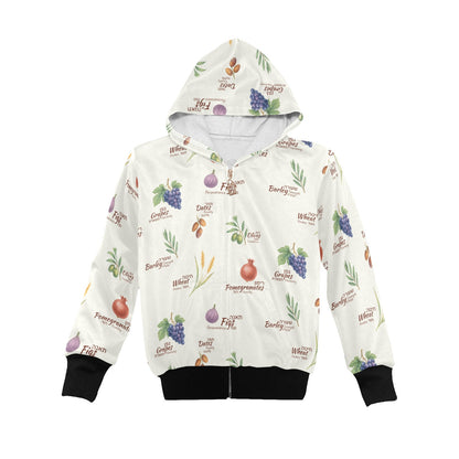 Fruits of Kedusha Little Girls' Zip Up Hoodie (Model H58)