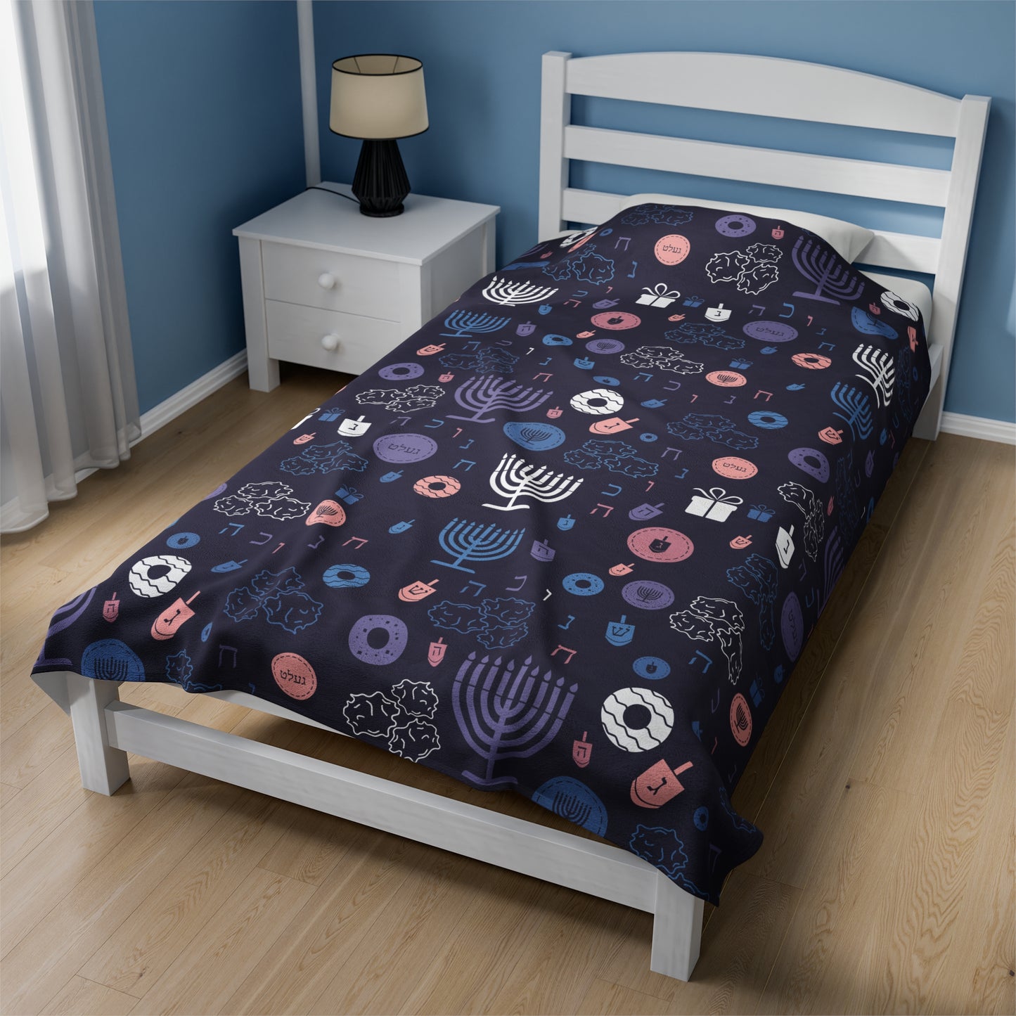 Warm Sunset Chanukah 5785 Velveteen Plush Blanket