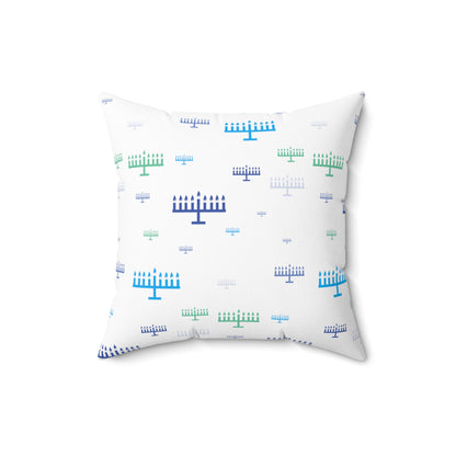 Chanukah Menorah - Faux Suede Square Pillow