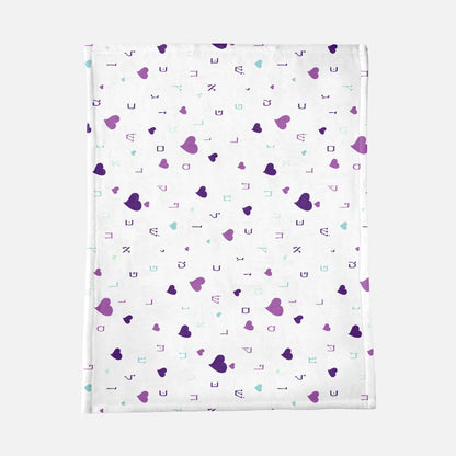 Purple Hearts Minky Baby Blanket - 30" x 40"