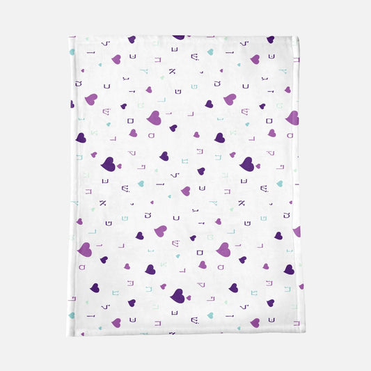 Purple Hearts Minky Baby Blanket - 30" x 40"