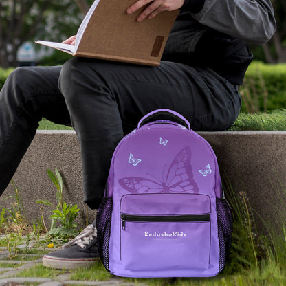 Purple Ambre Butterflies 17-inch Casual Backpack