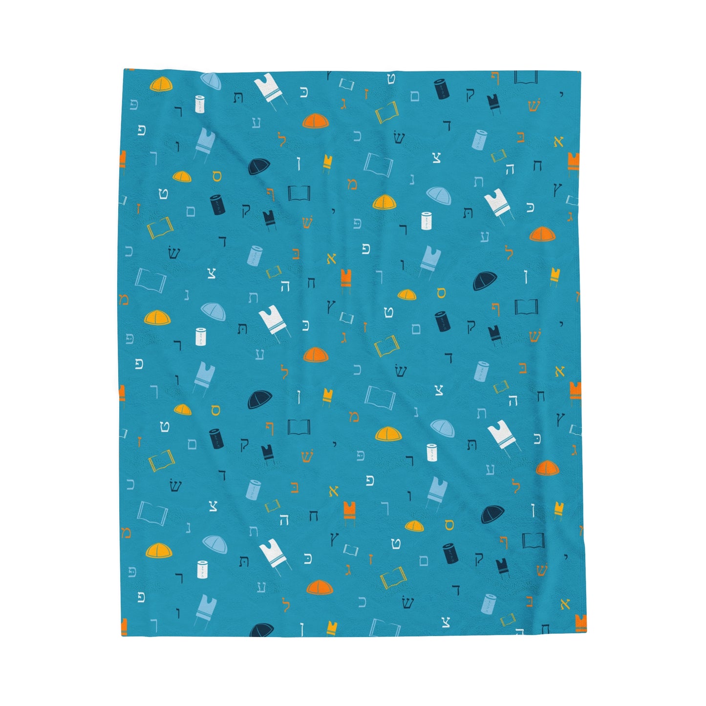 Blue Mitzvah Boy Velveteen Plush Blanket