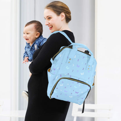 Letters in Flight - Sky Blue Multi-Function Diaper Bag-New (Model 1688)