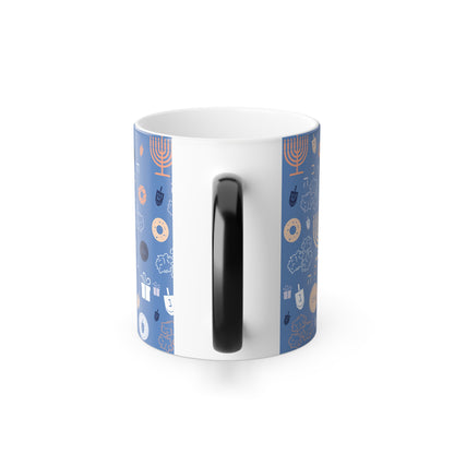 Blue Chanukah 5785 Color Morphing Mug, 11oz