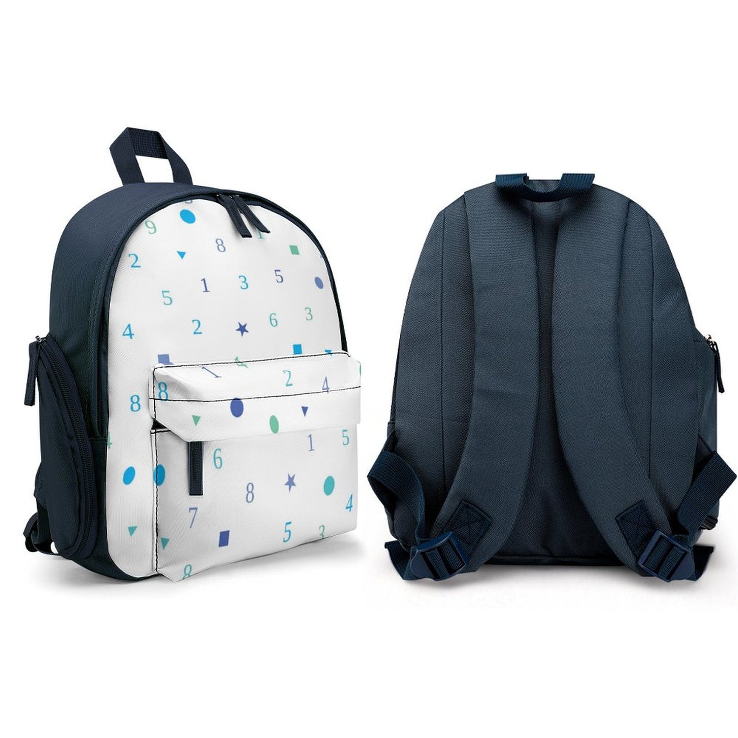 Numbers and Shapes White Toddler's Schoolbag