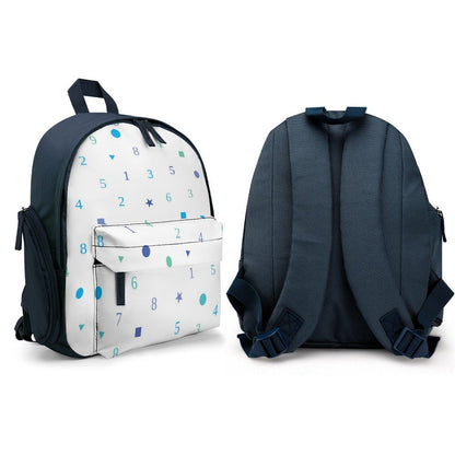 Numbers and Shapes White Toddler's Schoolbag