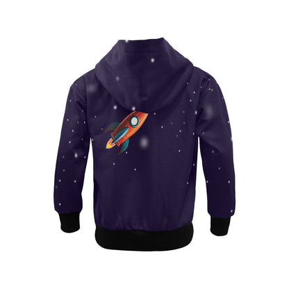 Astronaut Ari Little Boys' Zip Up Hoodie (Model H58)