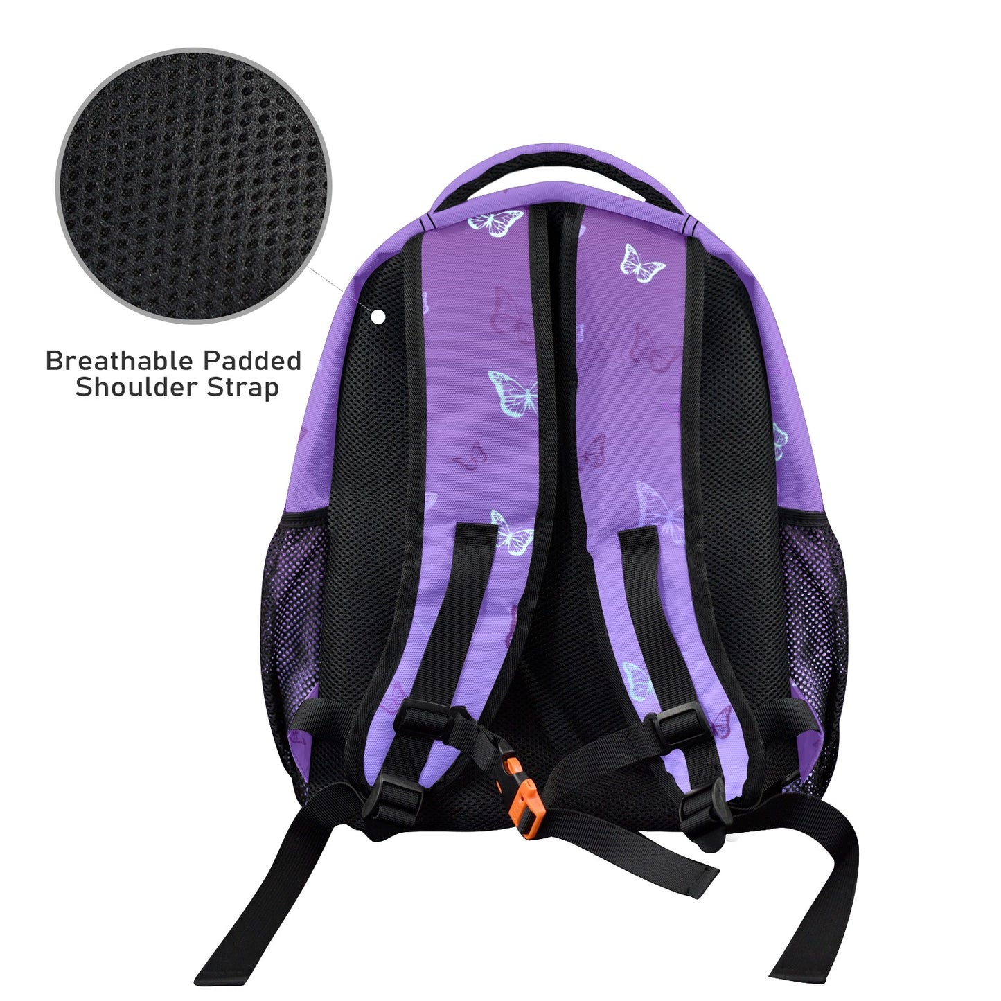 Purple Ambre Butterflies 17-inch Casual Backpack