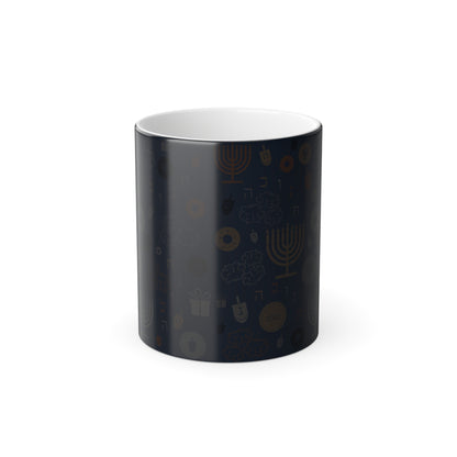 Blue Chanukah 5785 Color Morphing Mug, 11oz