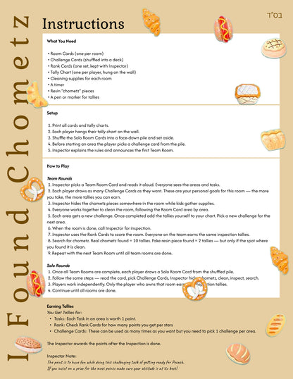 Pesach Cleaning Game - Printable Kit