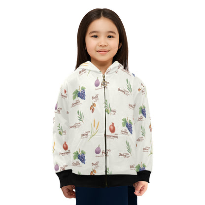 Fruits of Kedusha Little Girls' Zip Up Hoodie (Model H58)
