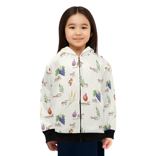 Fruits of Kedusha Little Girls' Zip Up Hoodie (Model H58)