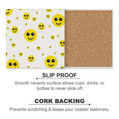 Ceramic Coasters (Square) Smiley Ceramic Coasters (Square)