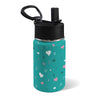 Green Hearts Aleph Beis 12oz Toddlers Water Bottle with Straw Lid