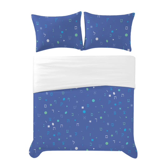 Aleph Beis Shapes | Jewish Kids Twin Bedding Set