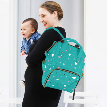 Ahava in Green Multi-Function Diaper Bag-New (Model 1688)
