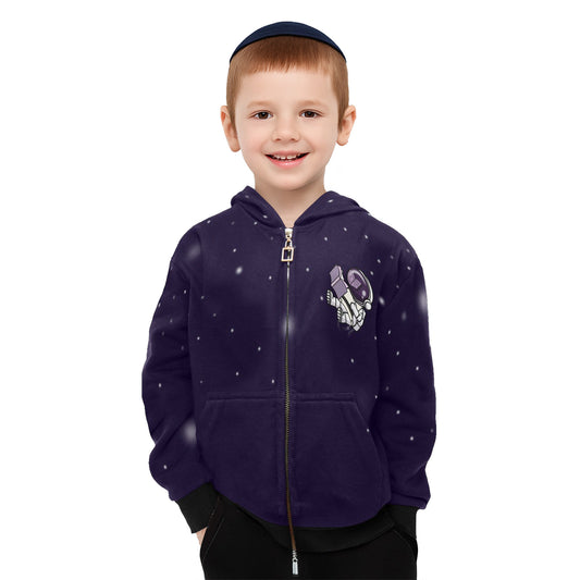 Astronaut Ari Little Boys' Zip Up Hoodie (Model H58)