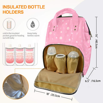 Pink Petal Letters Multi-Function Diaper Bag-New (Model 1688)