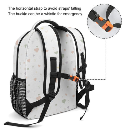 Muted Tones White Aleph Beis Hearts Children's Backpack