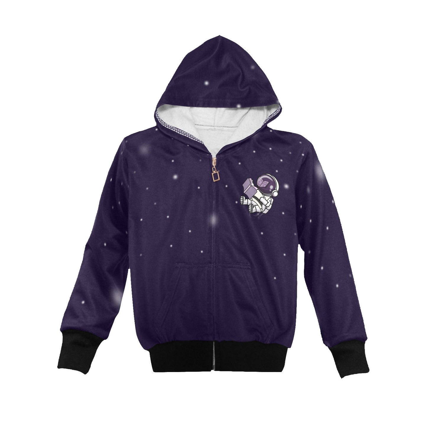 Astronaut Ari Little Boys' Zip Up Hoodie (Model H58)