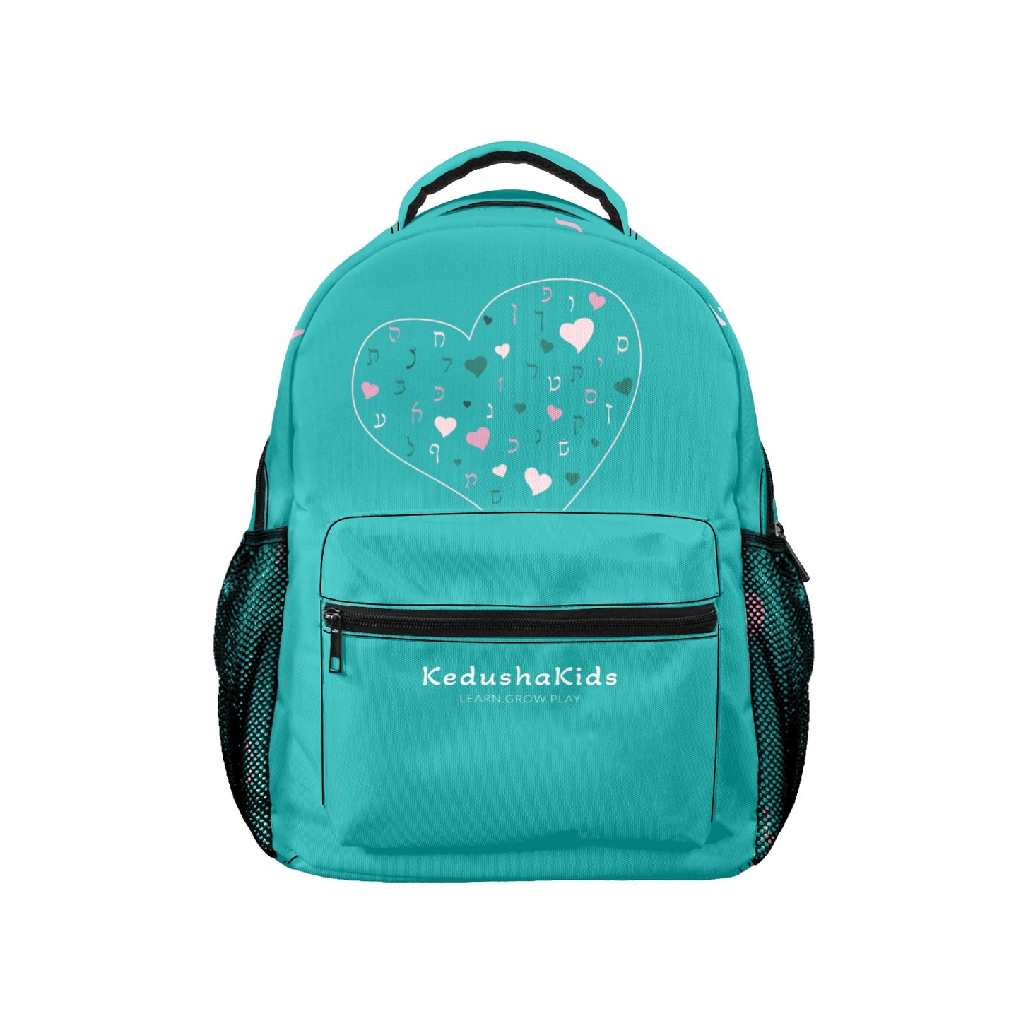 Pink Rashi Hearts Green 17-inch Casual Backpack
