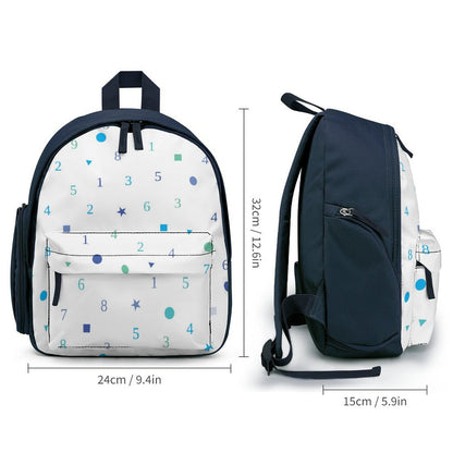Numbers and Shapes White Toddler's Schoolbag