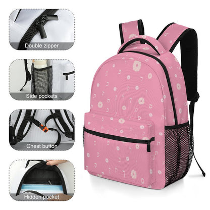 Pink Flowers Rashi Letters Children's Backpack