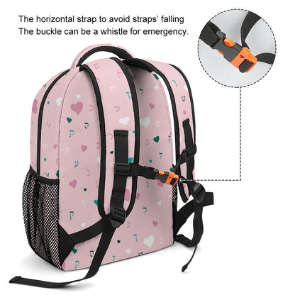 Pink Hearts Rashi Letters Children's Backpack