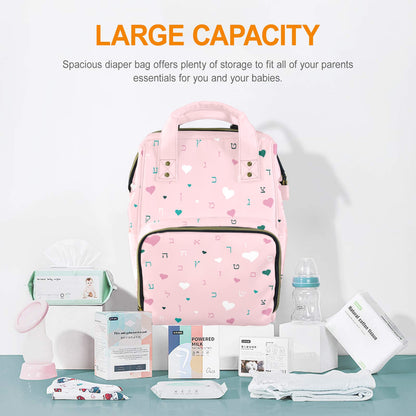 Ahava in Pink Multi-Function Diaper Bag-New (Model 1688)