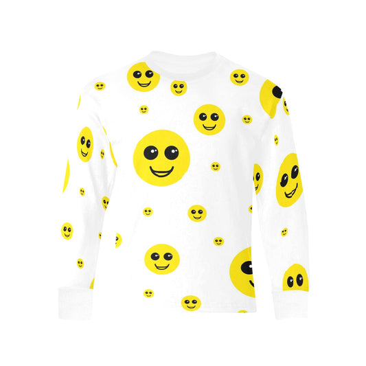 Smiley Kids' Rib Cuff Long Sleeve T-shirt (Model T64)