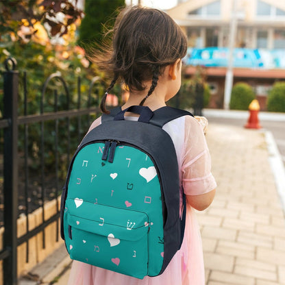 Green Hearts Aleph Beis Toddler's Schoolbag